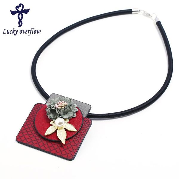 pendant necklaces geometric leather red pendants for women flower collares dual purpose fashion jewelry, Silver
pendant necklaces geometric leather red pendants for women flower collares dual purpose fashion jewelry, Silver