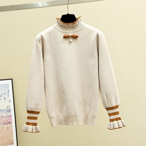 2021 ruffled collar women autumn winter thick female jumper bowtie bead preppy campus school girl sweater pullove tdqv, White;black
2021 ruffled collar women autumn winter thick female jumper bowtie bead preppy campus school girl sweater pullove tdqv, White;black