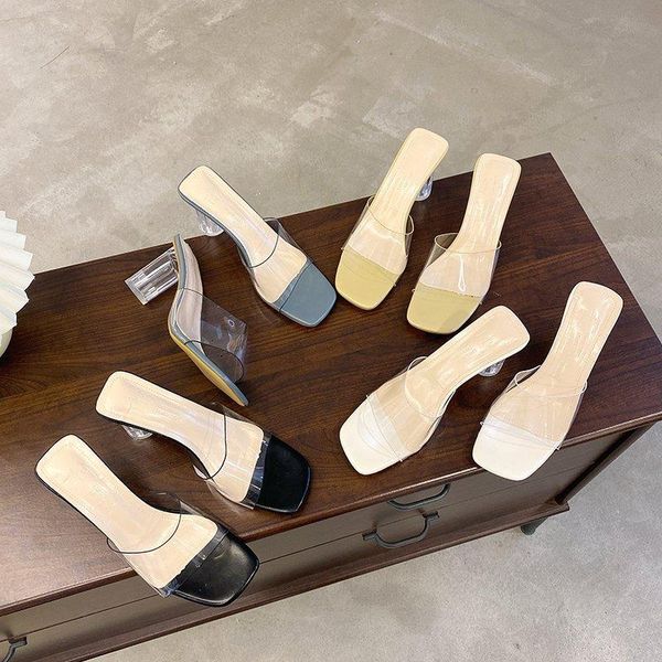 slippers summer slipper shoes woman women clear transparent fashion high heels peep toe square slides, Black
slippers summer slipper shoes woman women clear transparent fashion high heels peep toe square slides, Black
