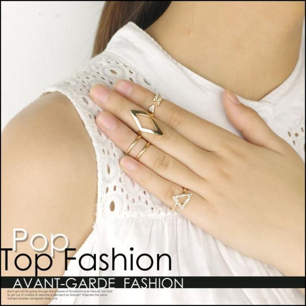 fashion and versatile diamond arrow triangle set ring f154, Silver