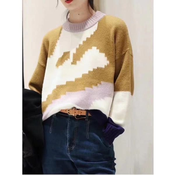 2021 100% wool autumn and winter new loose geometric pattern intarsia all-match knitted pullover sweater r1zb, White;black
2021 100% wool autumn and winter new loose geometric pattern intarsia all-match knitted pullover sweater r1zb, White;black