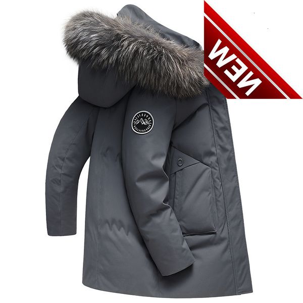 -30 degree winter jackets men fur collar long down warm 90% white duck coats & parkas, Black
-30 degree winter jackets men fur collar long down warm 90% white duck coats & parkas, Black