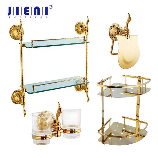 bath accessory set jieni golden palted bathroom hardware 2 layer shelf paper holder tooth brush accessories
bath accessory set jieni golden palted bathroom hardware 2 layer shelf paper holder tooth brush accessories