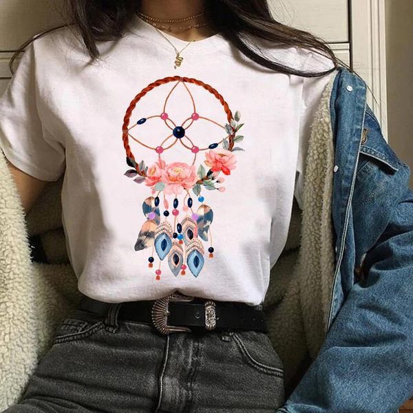 women clothes lady tees graphic flower vintage office work style dream web feather clothing female t shirt womens t-shirt, White
women clothes lady tees graphic flower vintage office work style dream web feather clothing female t shirt womens t-shirt, White