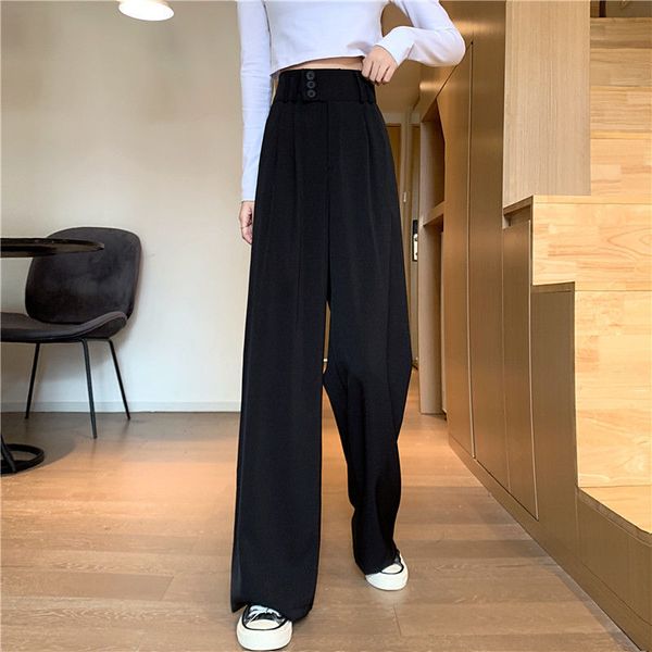 autumn 2021 new lazy style flab suit high waist thin leg drop female pants qhtn, Black;white
autumn 2021 new lazy style flab suit high waist thin leg drop female pants qhtn, Black;white
