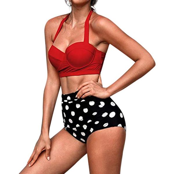 bras sets summer two piece printed high rise bra set for women split bikini female beach bathing wearing plus size, Red;black
bras sets summer two piece printed high rise bra set for women split bikini female beach bathing wearing plus size, Red;black