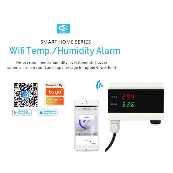 smart home control tuya wifi temperature & humidity alarm sensor thermometer hygrometer detector with digital display app alert gadgets
smart home control tuya wifi temperature & humidity alarm sensor thermometer hygrometer detector with digital display app alert gadgets