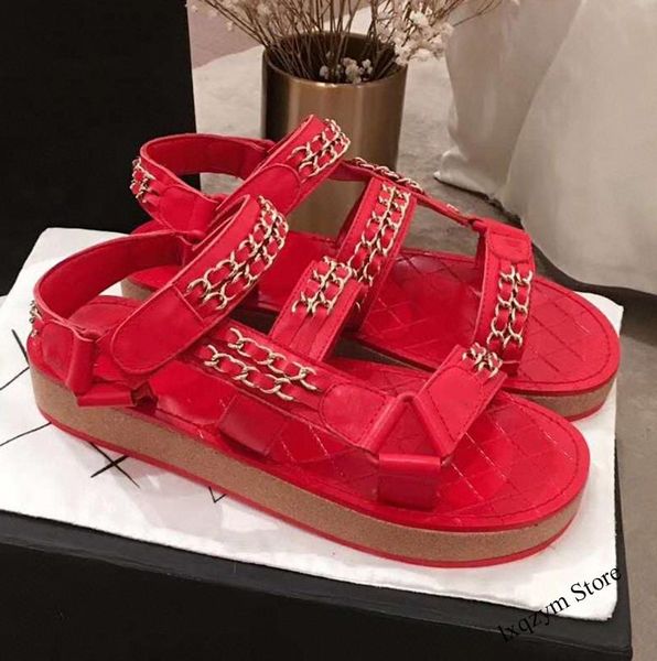 sandals round open toe thick bottom flat women chain leather shoes ladies summer casual beach handmade, Black
sandals round open toe thick bottom flat women chain leather shoes ladies summer casual beach handmade, Black
