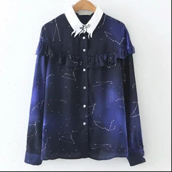 spring space star chiffon shirt cosmic constellation women blouse long sleeves galaxy print ruffles shirt casual blusa, White
spring space star chiffon shirt cosmic constellation women blouse long sleeves galaxy print ruffles shirt casual blusa, White