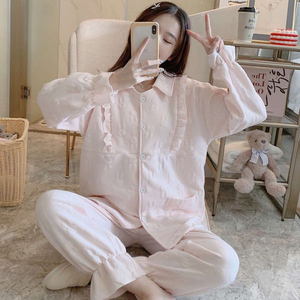 autumn and winter air cotton pajamas for pregnant women lovely thickened sand maternity clothing warm breast-feeding suit, White
autumn and winter air cotton pajamas for pregnant women lovely thickened sand maternity clothing warm breast-feeding suit, White