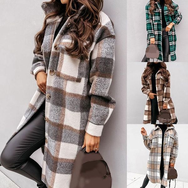women's wool & blends plaids overcoat for women buttons plaid classic long coat casual jackets button shirt cardigan warm thick, Black
women's wool & blends plaids overcoat for women buttons plaid classic long coat casual jackets button shirt cardigan warm thick, Black