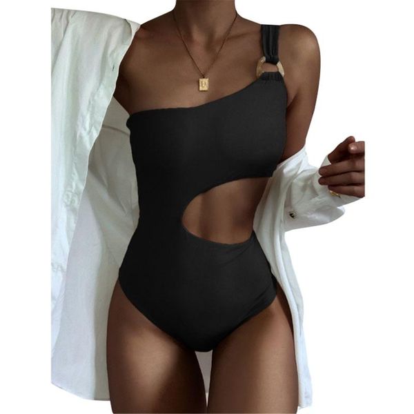 women's swimwear fashion female's bathing suits high waist and one shoulder pure color swimsuits ll@17, White;black
women's swimwear fashion female's bathing suits high waist and one shoulder pure color swimsuits ll@17, White;black