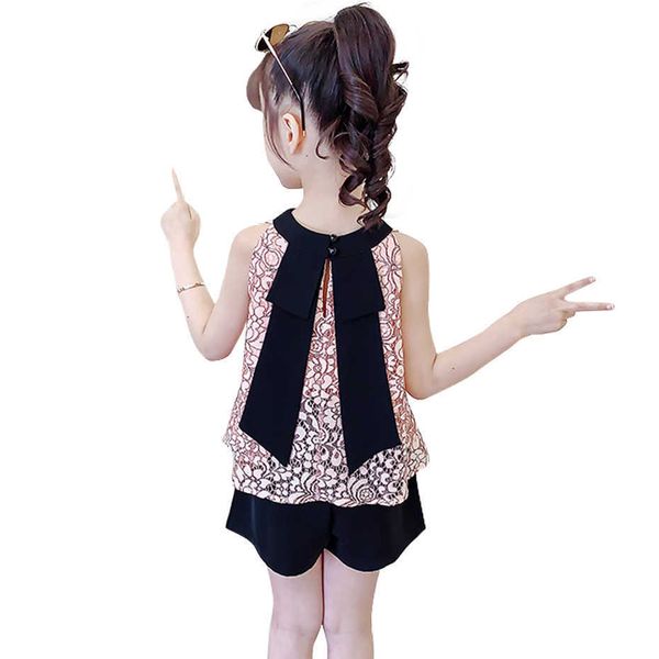 kids clothes patchwork girls outfits lace vest + short for casual style children's summer 210528, White
kids clothes patchwork girls outfits lace vest + short for casual style children's summer 210528, White
