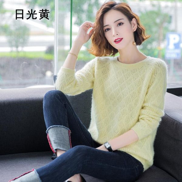 women's sweaters 2021 autumn winter o-neck 100% mink cashmere pullover soft warm women knitted basic sweater, White;black
women's sweaters 2021 autumn winter o-neck 100% mink cashmere pullover soft warm women knitted basic sweater, White;black