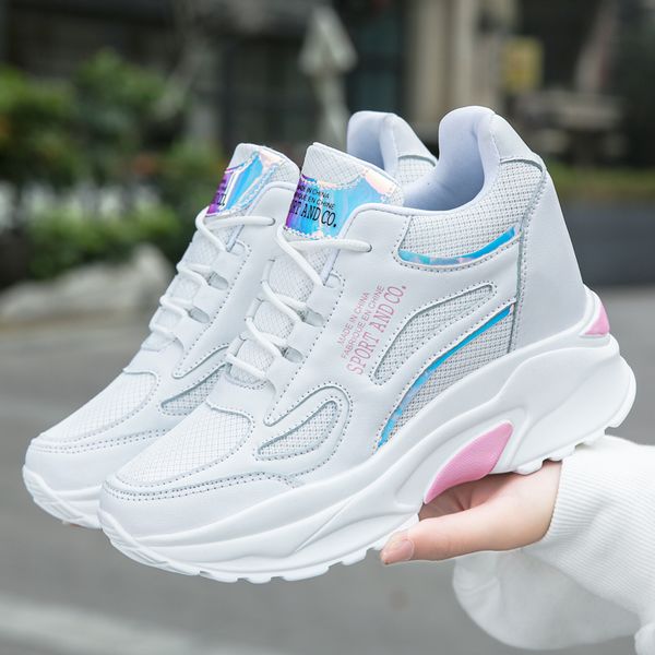 Fashion Spring Women Platform Sneakers 8cm Height Increasing Thick Bottom Shoes For Ladies Casual Sprots Trainers Chunky Sneaker, White
Fashion Spring Women Platform Sneakers 8cm Height Increasing Thick Bottom Shoes For Ladies Casual Sprots Trainers Chunky Sneaker, White