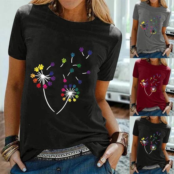 women's t-shirt colorful dandelion printing basic anime casual loose crew neck short sleeve for girls vintage shirt femme, White
women's t-shirt colorful dandelion printing basic anime casual loose crew neck short sleeve for girls vintage shirt femme, White