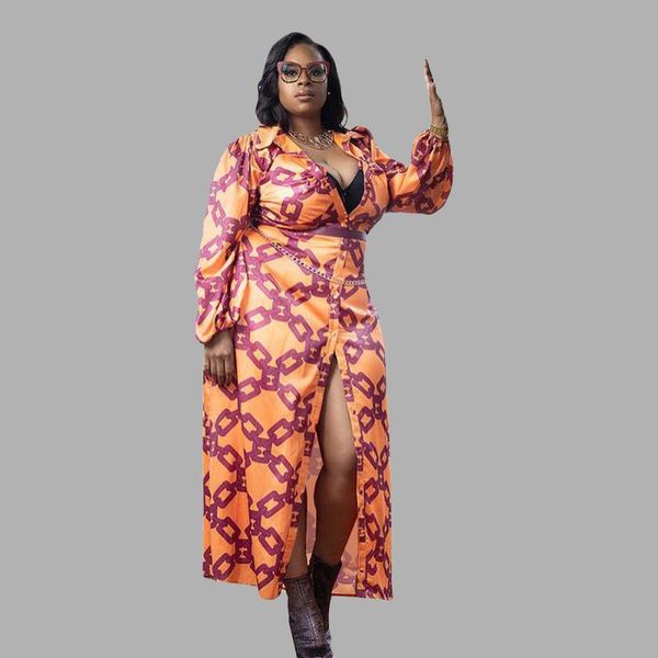 plus size dresses 5xl women clothing digital chain printing casual turn down collar loose shirt long dress wholesale drop, Black
plus size dresses 5xl women clothing digital chain printing casual turn down collar loose shirt long dress wholesale drop, Black