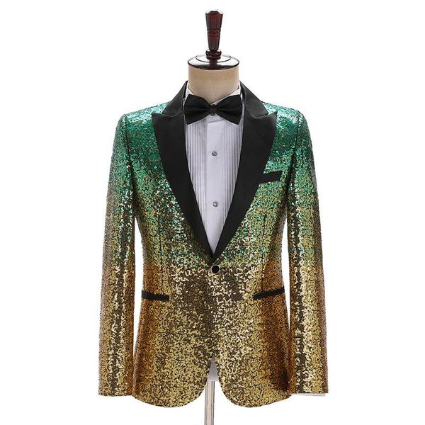 men's suits & blazers 2021 gradient sequin blazer stage show performance color, White;black
men's suits & blazers 2021 gradient sequin blazer stage show performance color, White;black