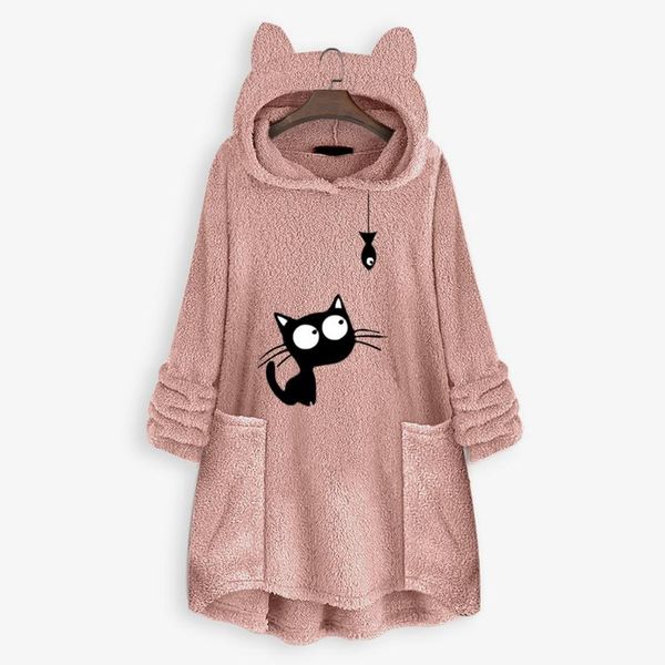 women's hoodies & sweatshirts kawaii winter pullover womens fleece embroidery lovely cat printed keep warm pocket hooded blouse jackets, Black
women's hoodies & sweatshirts kawaii winter pullover womens fleece embroidery lovely cat printed keep warm pocket hooded blouse jackets, Black
