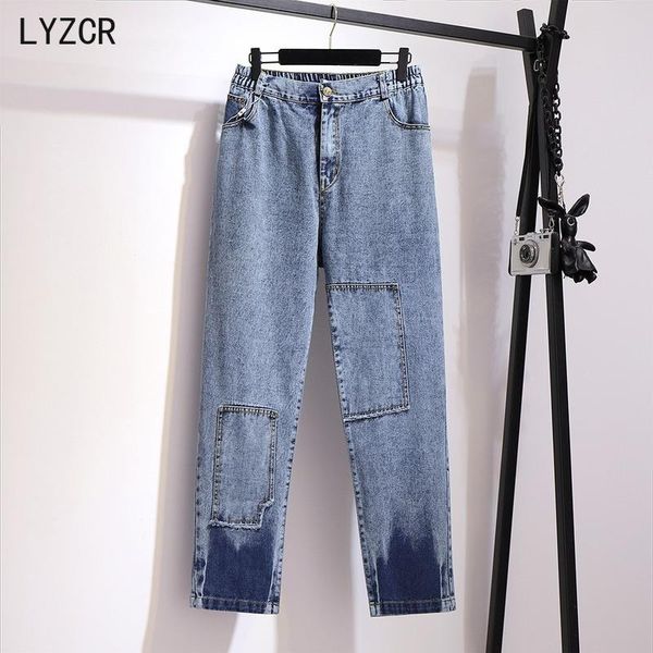 women's jeans lyzcr plus size women high waist pants 4xl 5xl straight patchwork for big loose denim fashion, Blue
women's jeans lyzcr plus size women high waist pants 4xl 5xl straight patchwork for big loose denim fashion, Blue