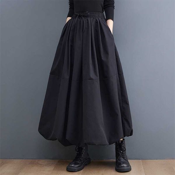 black vintage high waist pleated skirt women plus size fashion drawstring loose casual midi skirts clothes autumn winter 211214
black vintage high waist pleated skirt women plus size fashion drawstring loose casual midi skirts clothes autumn winter 211214