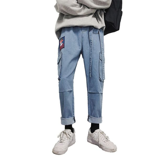 ebaihui spring summer jeans for men straight loose korean version harajuku bf wind pants ulzzang tooling wide leg trousers, Blue
ebaihui spring summer jeans for men straight loose korean version harajuku bf wind pants ulzzang tooling wide leg trousers, Blue