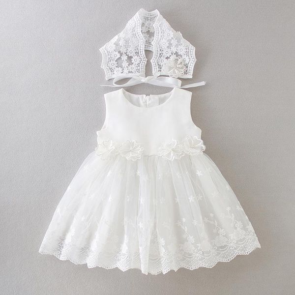 girl's dresses white baby with hat lace flower 1 year old birthday christening dress princess toddler girl clothes roupa de, Red;yellow
girl's dresses white baby with hat lace flower 1 year old birthday christening dress princess toddler girl clothes roupa de, Red;yellow