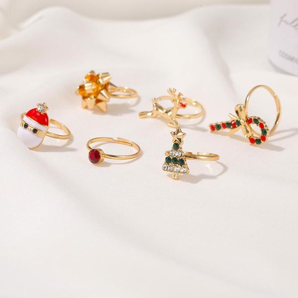cluster rings 6pcs/set santa claus ornaments gift child's toy with oil drop christmas ring home navidad decor happy year, Golden;silver
cluster rings 6pcs/set santa claus ornaments gift child's toy with oil drop christmas ring home navidad decor happy year, Golden;silver