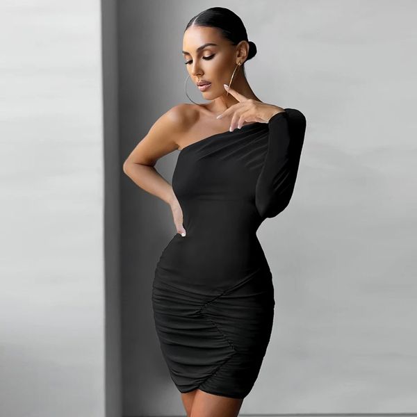 adyce new summer mini one shoulder long sleeve womens dress 2021 bla draped fashion celebrity runway club party dresses, Black;gray
adyce new summer mini one shoulder long sleeve womens dress 2021 bla draped fashion celebrity runway club party dresses, Black;gray