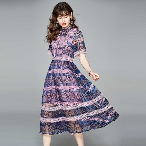 summer o-neck short sleeve lace splice dress women vintage slim temperament hollow out midi 210529, Black;gray
summer o-neck short sleeve lace splice dress women vintage slim temperament hollow out midi 210529, Black;gray
