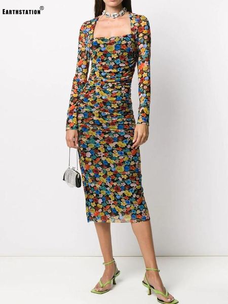 square collar retro multicolor printing pleated waist waist mesh elastic tight-fitting hip dress ladies autumn new style, Black;gray
square collar retro multicolor printing pleated waist waist mesh elastic tight-fitting hip dress ladies autumn new style, Black;gray