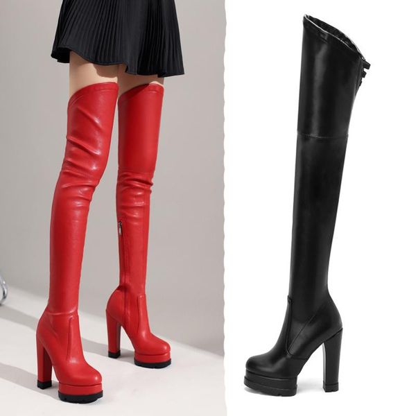 boots elastic flock pu women's over the knee long 2021 autumn winter platform thick heel shoes women, Black
boots elastic flock pu women's over the knee long 2021 autumn winter platform thick heel shoes women, Black