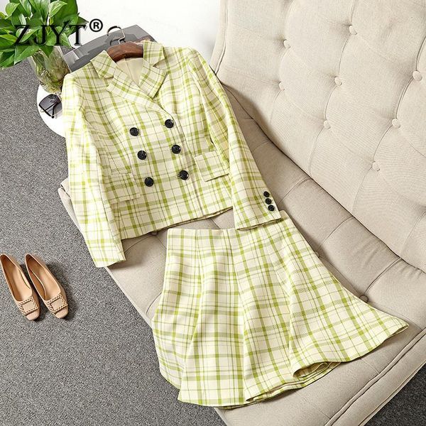 two piece dress autumn winter set england style plaid double breasted blazer women's office suits with skirt elegant lady work outfits, White
two piece dress autumn winter set england style plaid double breasted blazer women's office suits with skirt elegant lady work outfits, White