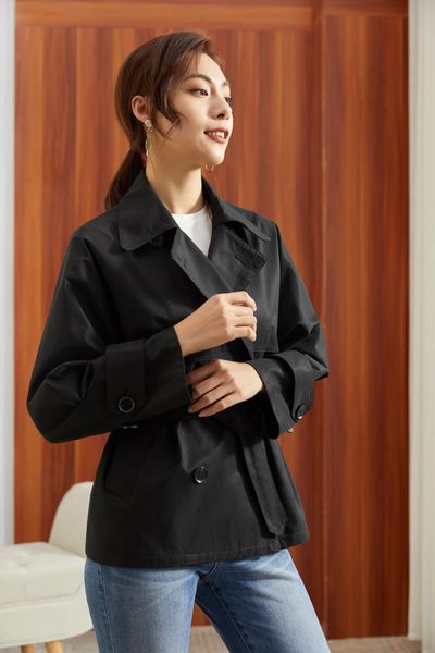 women's trench coats short classic windbreaker waterproof british high-end english style autumn winter gabadian solid color size coat j, Tan;black
women's trench coats short classic windbreaker waterproof british high-end english style autumn winter gabadian solid color size coat j, Tan;black
