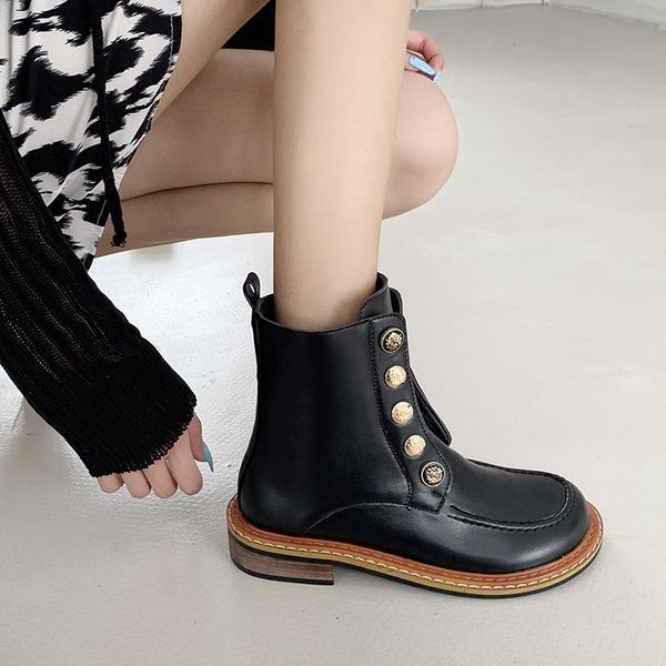 boots autumn winter leather ankle back zipper round toe thick heels booties for women vintage working basic casual shoes woman, Black
boots autumn winter leather ankle back zipper round toe thick heels booties for women vintage working basic casual shoes woman, Black