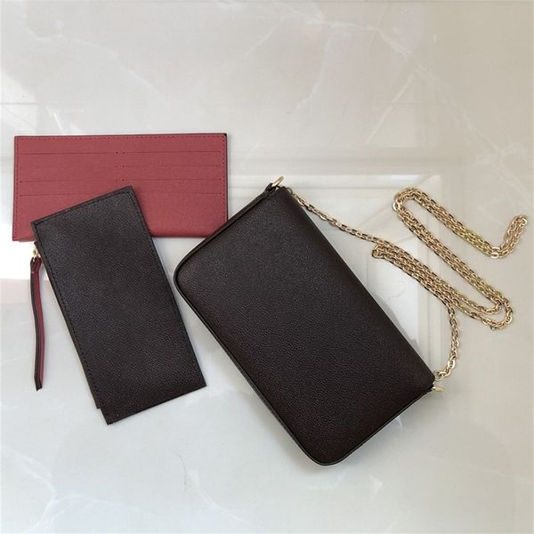 3 pieces of designer fashion coin old flower embossed classical chain shoulder lady purse belt bag (with box) ing, Black
3 pieces of designer fashion coin old flower embossed classical chain shoulder lady purse belt bag (with box) ing, Black