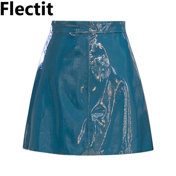 skirts flectit 2021 fall winter fashion pvc latex mini skirt women pink blue high waist a-line festival party club outfits, Black 
skirts flectit 2021 fall winter fashion pvc latex mini skirt women pink blue high waist a-line festival party club outfits, Black