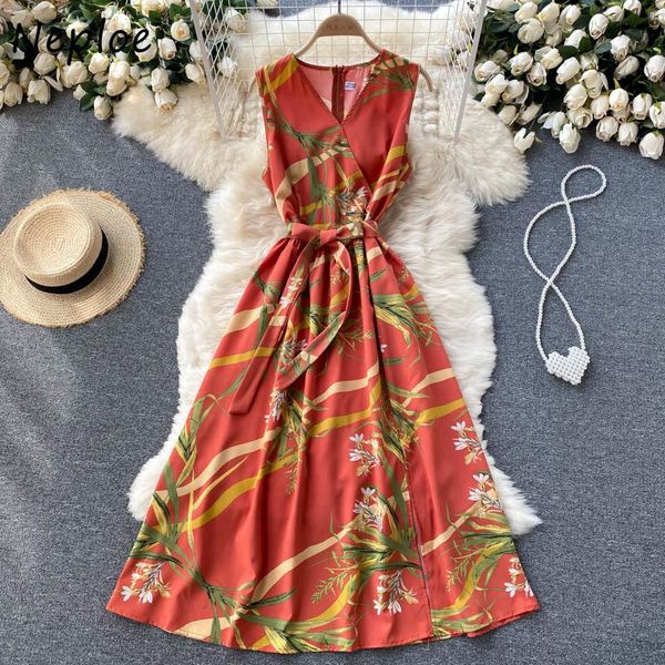 casual dresses neploe flower print vintage elegant sleeveless robe female v-neck summer vacation women drawstring slim waist vestidos, Black;gray
casual dresses neploe flower print vintage elegant sleeveless robe female v-neck summer vacation women drawstring slim waist vestidos, Black;gray