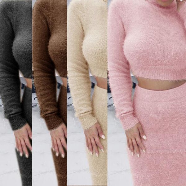 two piece dress set women sweater +pencil skirt suit long sleeve fleece crop bodycon 2 pieces knitted tracksuit, White
two piece dress set women sweater +pencil skirt suit long sleeve fleece crop bodycon 2 pieces knitted tracksuit, White