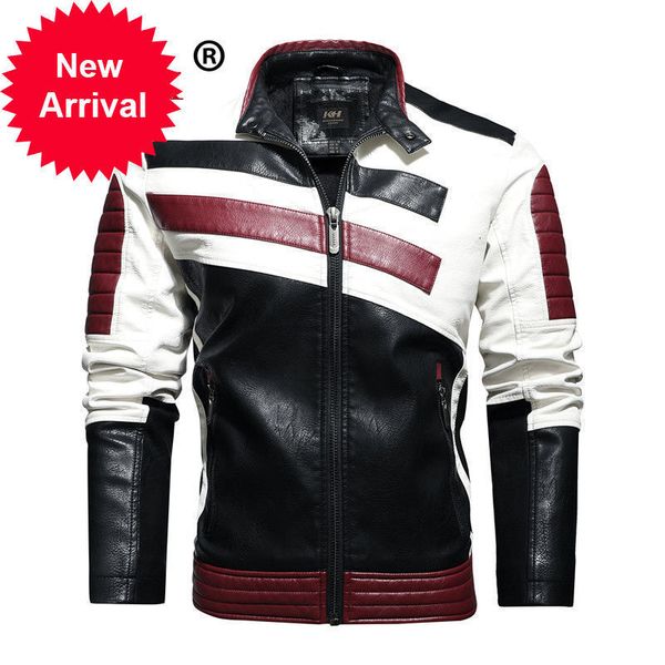 men's fashion korean casual stitching color matching leather jacket autumn winter plus velvet locomotive flying pu coats, Black;brown
men's fashion korean casual stitching color matching leather jacket autumn winter plus velvet locomotive flying pu coats, Black;brown