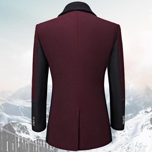 men's wool & blends casual smart long sleeve single breasted lapel woolen coats autumn mixed colors patchwork slim fit male overcoats p, Black
men's wool & blends casual smart long sleeve single breasted lapel woolen coats autumn mixed colors patchwork slim fit male overcoats p, Black