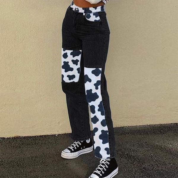spring summer women milk patchwork cow print baggy jeans women y2k retro straight trousers button ladies capris jogger pants, Blue
spring summer women milk patchwork cow print baggy jeans women y2k retro straight trousers button ladies capris jogger pants, Blue