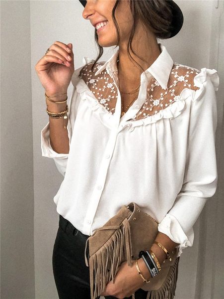 womens long sleeve button down shirt lace shoulder blouse womens ropa de mujer fashion 2021, White
womens long sleeve button down shirt lace shoulder blouse womens ropa de mujer fashion 2021, White
