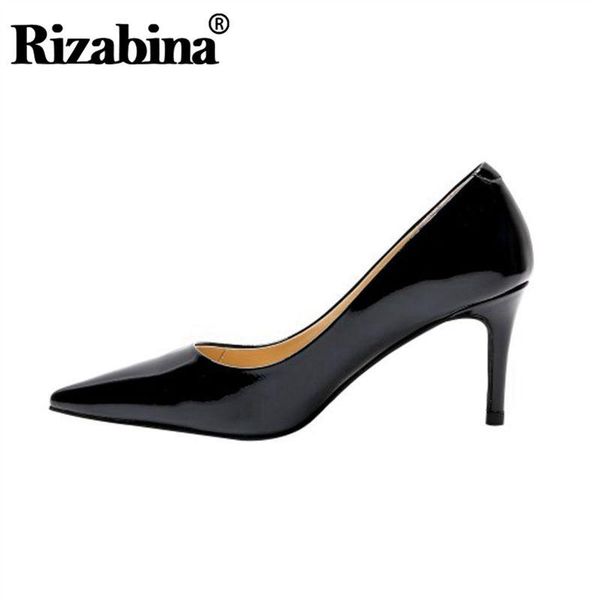 dress shoes rizabina women pumps fashion shallow mouth pointed toe genuine leather solid color footwear size 34-40, Black
dress shoes rizabina women pumps fashion shallow mouth pointed toe genuine leather solid color footwear size 34-40, Black