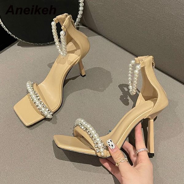 sandals aneikeh sweet white pearl border ankle party women shoes pu open toe 2021 summer gladiator cover heel zipper, Black
sandals aneikeh sweet white pearl border ankle party women shoes pu open toe 2021 summer gladiator cover heel zipper, Black