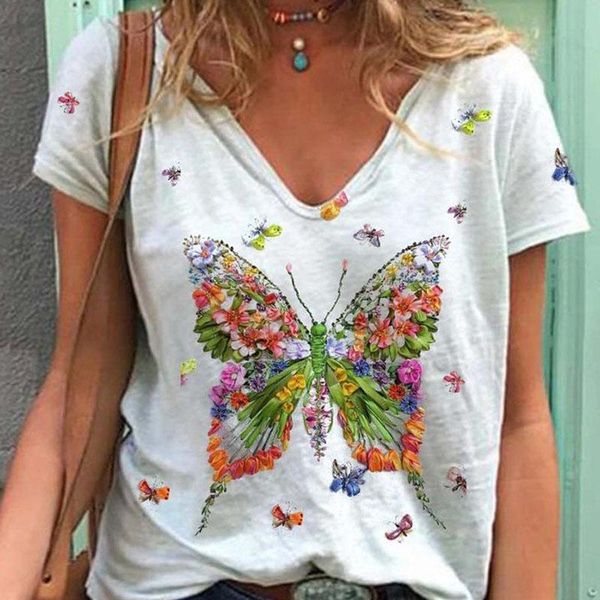 women's t-shirt butterfly flowers printing t-shirts women 2021 summer clothes for girls vogue woman tshirts graphic v-neck camisetas, White
women's t-shirt butterfly flowers printing t-shirts women 2021 summer clothes for girls vogue woman tshirts graphic v-neck camisetas, White