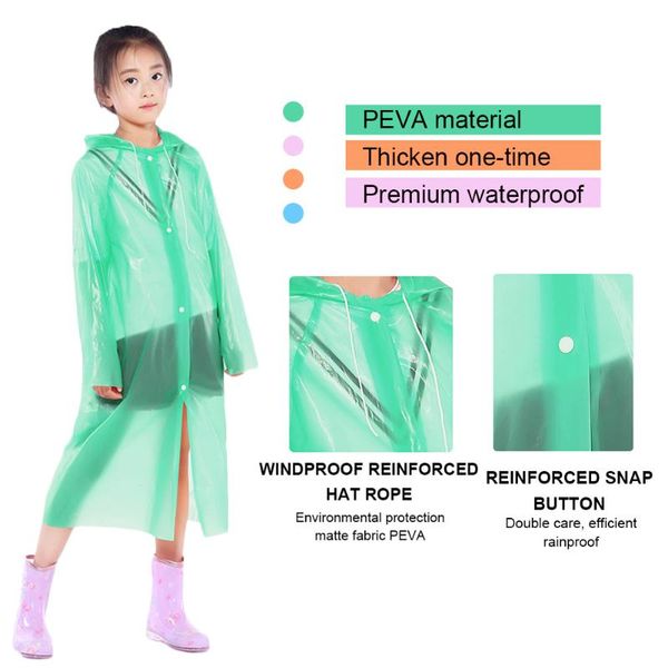 raincoats disposable kids raincoat peva rain poncho children travel thicken coat with windproof reinforced hat rope blue pink
raincoats disposable kids raincoat peva rain poncho children travel thicken coat with windproof reinforced hat rope blue pink
