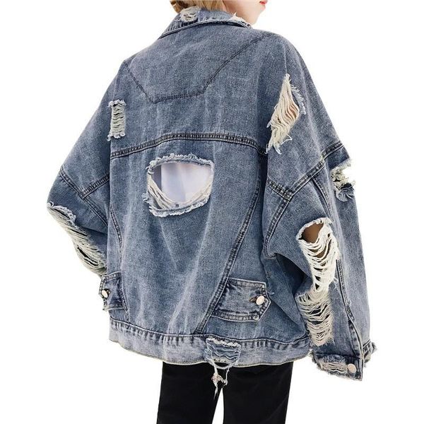 women's jackets autumn spring korean women hole denim jacket 2021 loose frayed bomber where is my mind blue coat female outerwear, Black;brown
women's jackets autumn spring korean women hole denim jacket 2021 loose frayed bomber where is my mind blue coat female outerwear, Black;brown