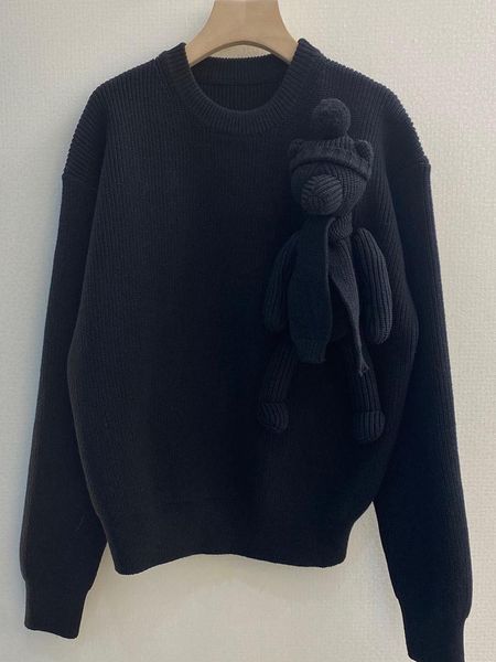 women's sweaters gray blue 3d bear puppet sweet chic knit sweater women cloth dolls long sleeve solid loose jumper lady 2021 wi, White;black
women's sweaters gray blue 3d bear puppet sweet chic knit sweater women cloth dolls long sleeve solid loose jumper lady 2021 wi, White;black