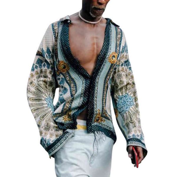 men's casual shirts spring digital printed shirt fashion mens bohemian homme design v neck blouse jrg0, White;black
men's casual shirts spring digital printed shirt fashion mens bohemian homme design v neck blouse jrg0, White;black